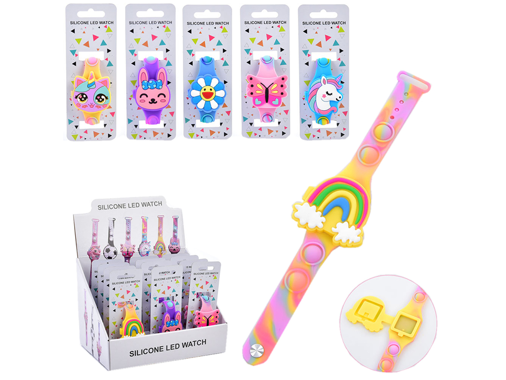 Годинник електронний Pop it силіконовий, 6 дизайнів (ціна за 1шт)