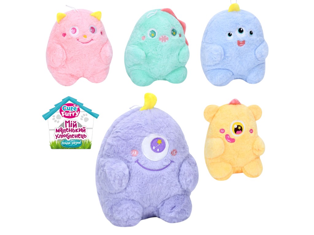 Мягкая игрушка Монстр 19 см, с подвесной петелькой, 5 цветов, Limo Toy