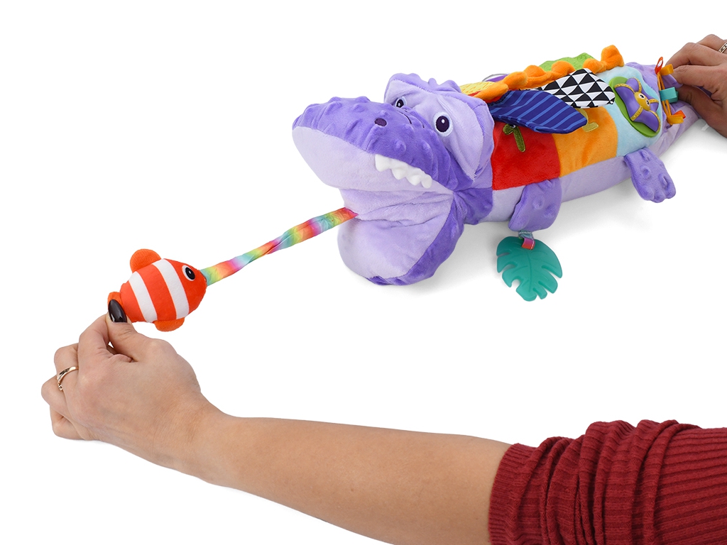 Игрушка сенсорная крокодил HB0110, 50 см, погремушка и пискавка, LIMO TOY