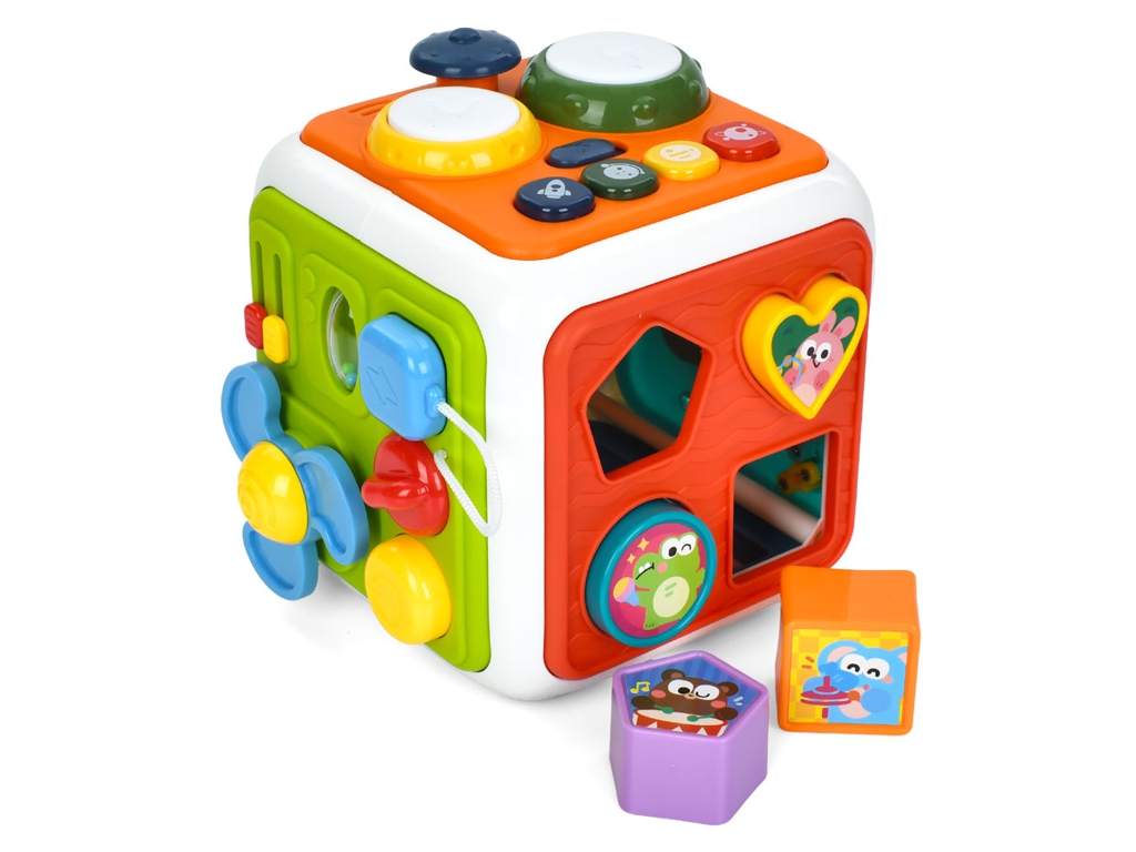 Развивающий музыкальный бизикуб Activity Box со светом и подвижными элементами