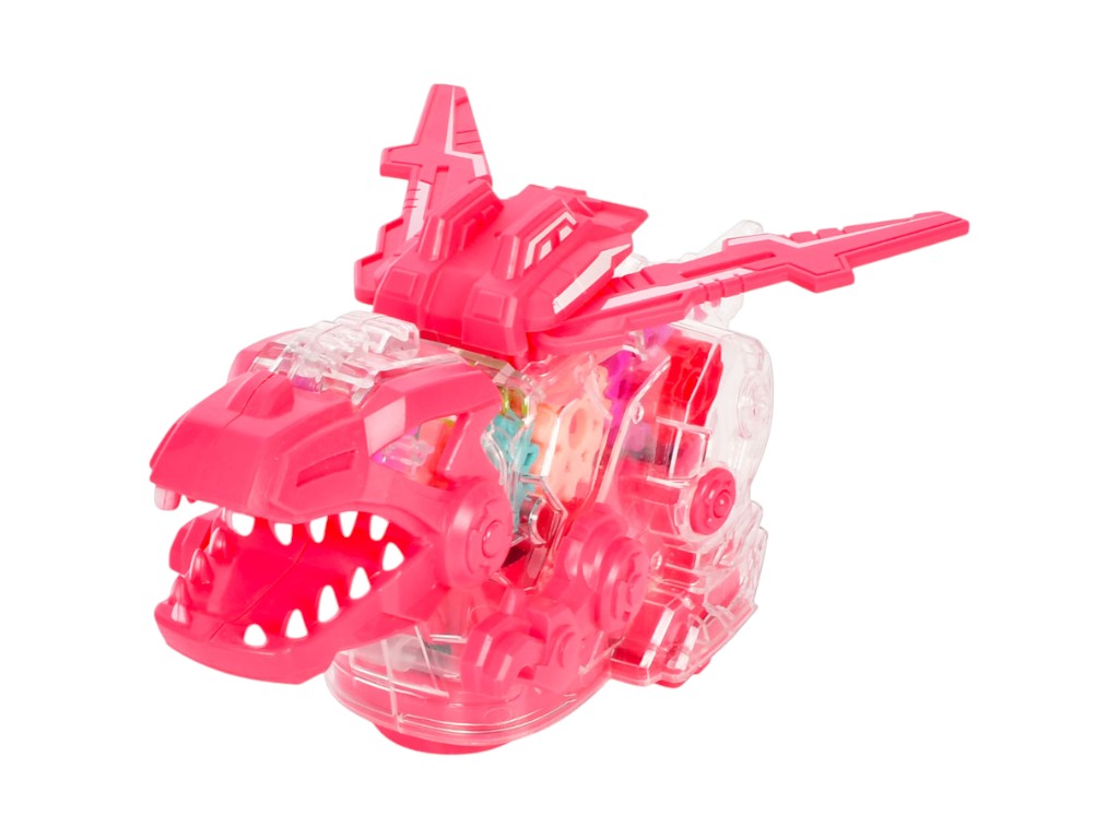 Игрушка динозавр механический с шестернями Dinosaur HJ688, 23 см, ездит и светится, звук