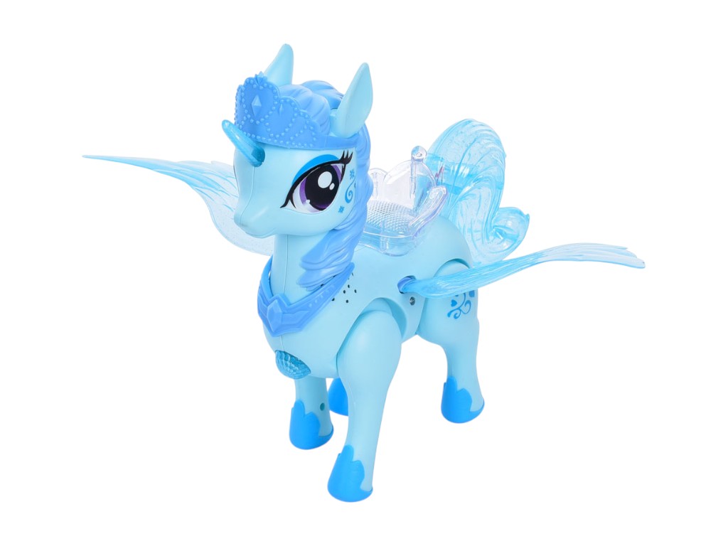 Игрушка единорог музыкальный Unicorn HJ708, 24 см, ходит и двигает крыльями, свет и звук.