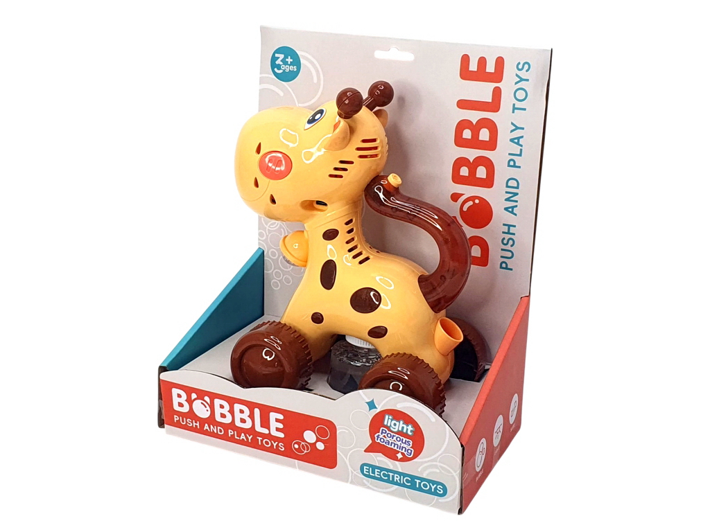 Мильная игра каталка на палке 52см, животное 20см, свет, HK8521-8522