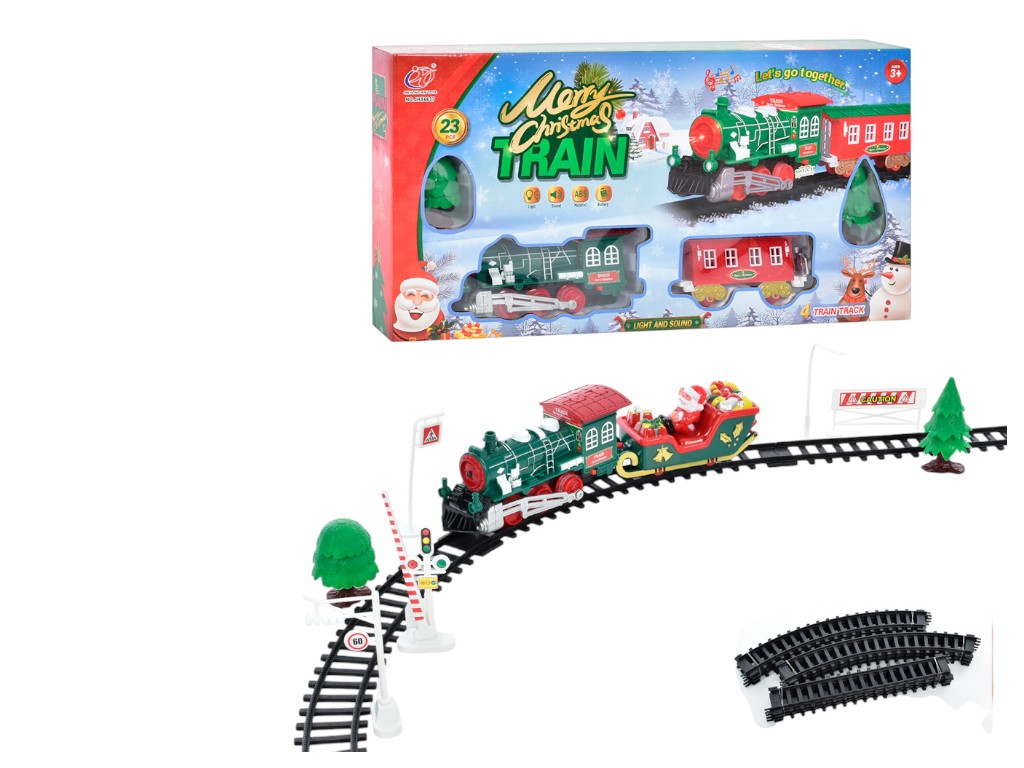Игрушечная железная дорога JHX6636-37 Merry Christmas Train с фигурками, светом и звуком