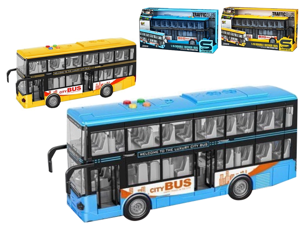 Игрушечный двухэтажный автобус Traffic Bus со светом, звуком, 28 см, 2 цвета