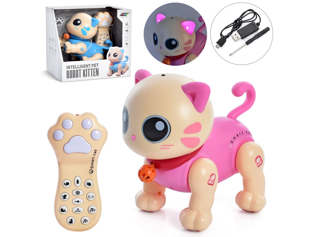 Игрушка интерактивный Котенок K31, 15 см, сенсорный, танцует и воспроизводит музыку, USB, 2 вида