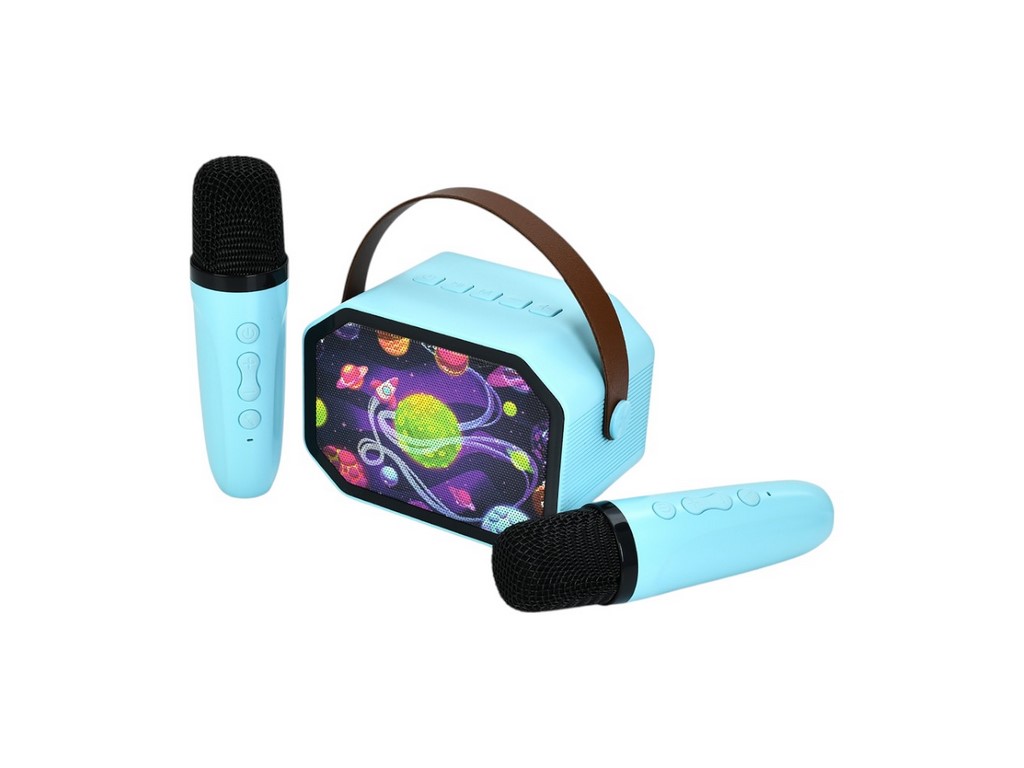Колонка с 2 микрофонами, Bluetooth, светом и USB-зарядкой, 5 дизайнов