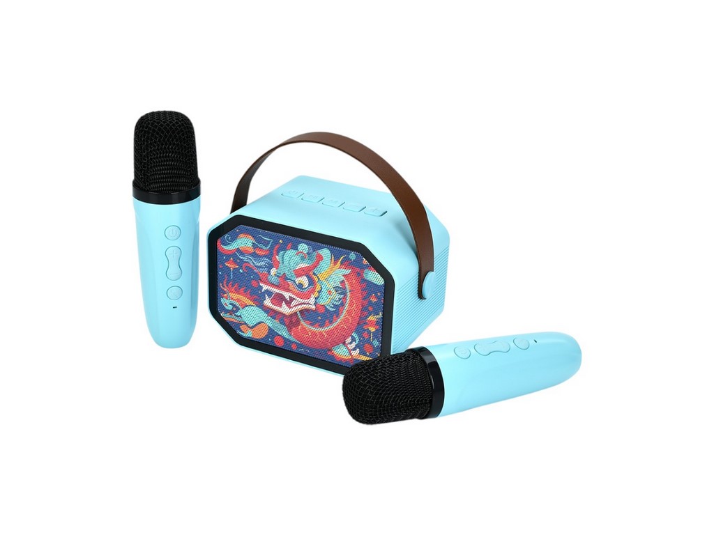 Колонка с 2 микрофонами, Bluetooth, светом и USB-зарядкой, 5 дизайнов