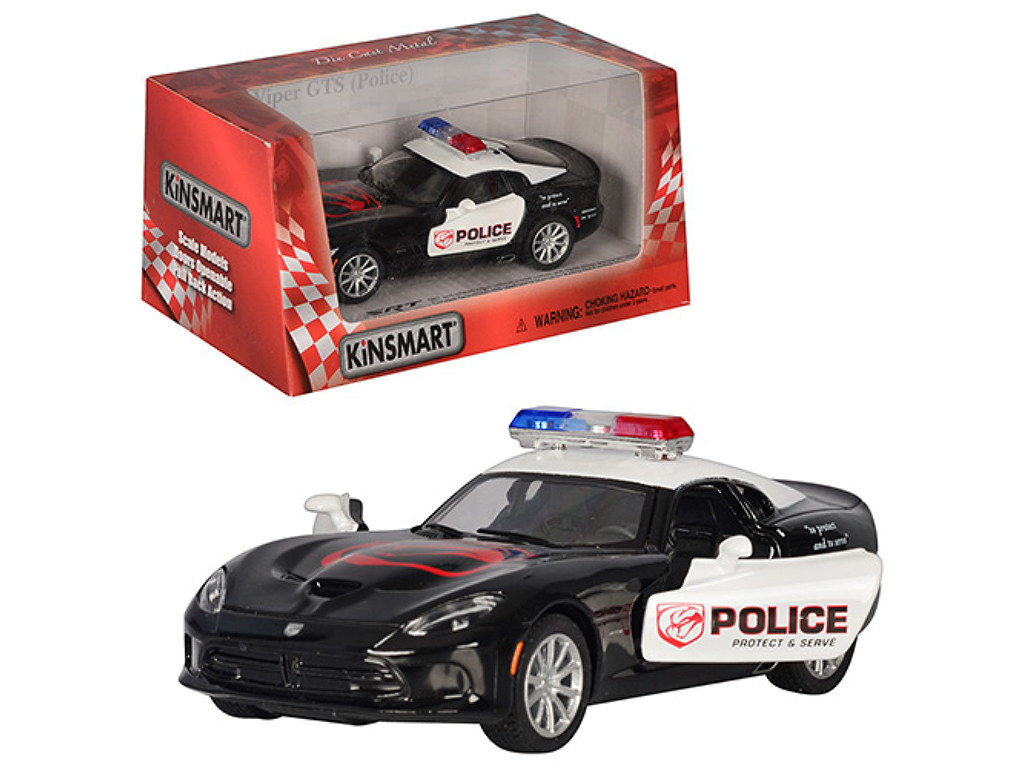 Машинка металлическая инерционная DODGE VIPER GTS POLICE. Kinsmart KT 5363 WP