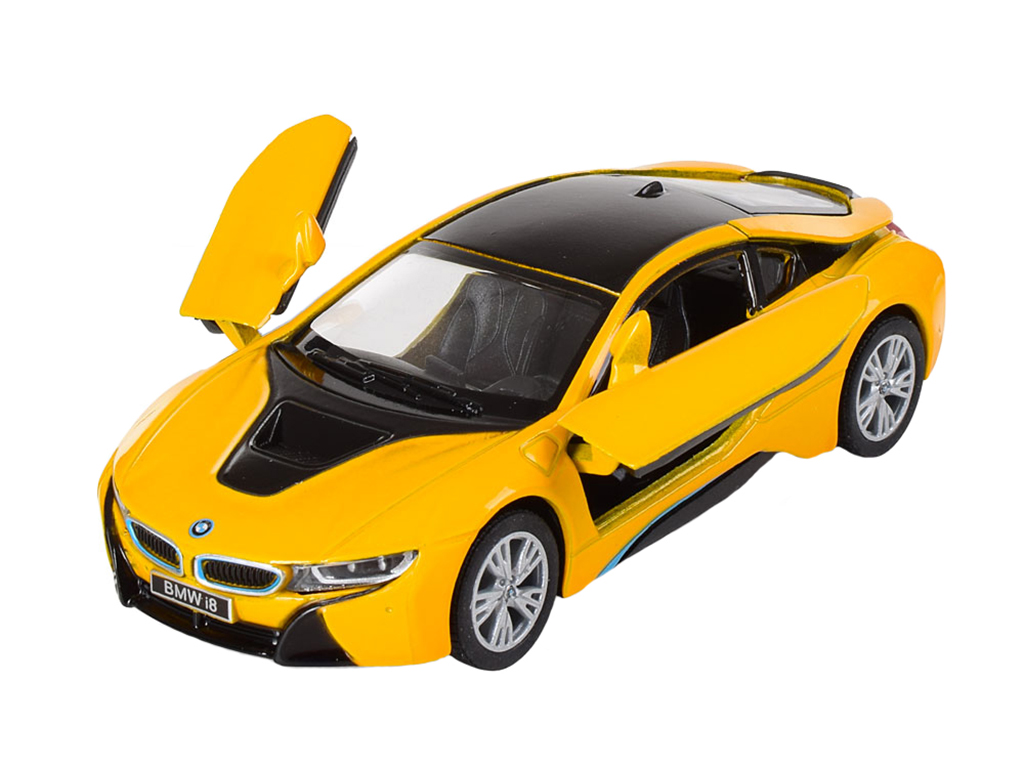 Машинка инерционная металлическая BMW i8, 12,5 см, открываются двери, Kinsmart