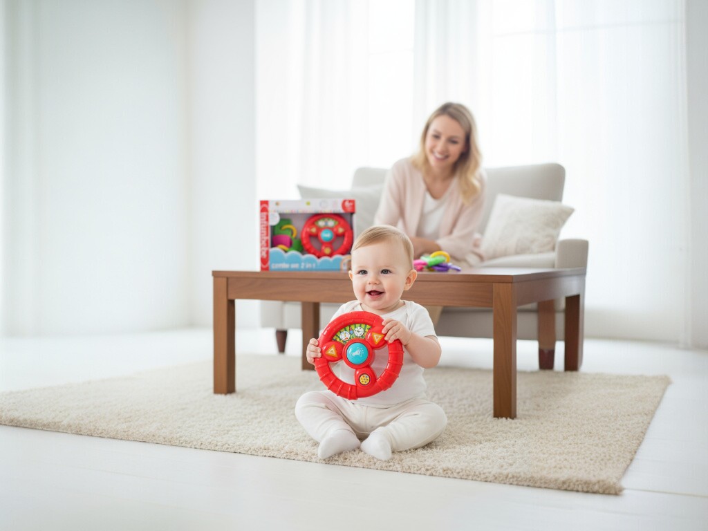 Руль музыкальный с брелоком LS001-010, звук и свет, Infunbebe