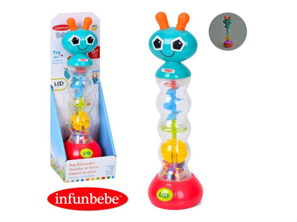 Игрушка «Погремушка-дождик» LS2301-wL, световые эффекты, трещалка, Infunbebe