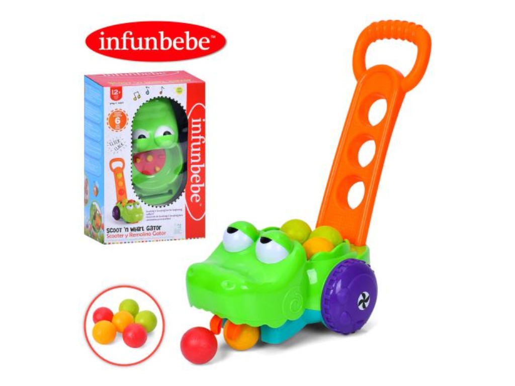 Каталка LSB687 «Крокодил» музыкальная с шариками, Infunbebe