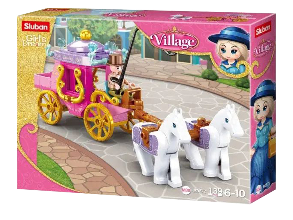 Конструктор карета з кіньми. B0872. 139 деталей