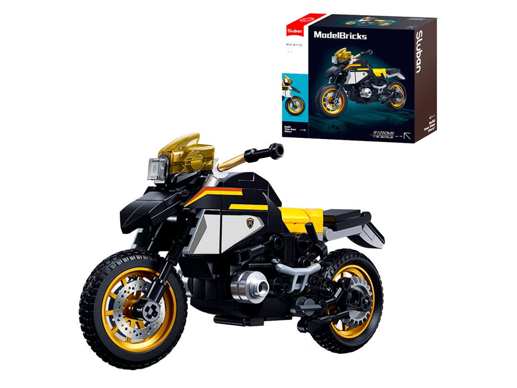 Конструктор мотоцикл 15 см. B1132. 200 деталей