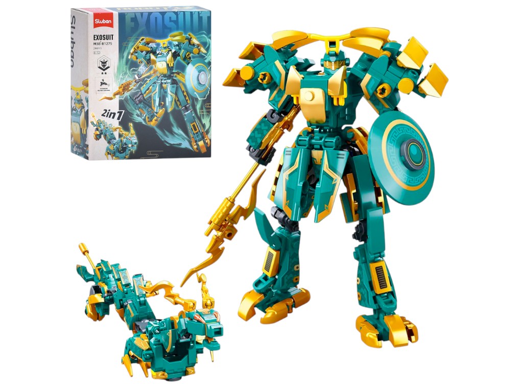 Конструктор блочний Робот-дракон 2в1 з фігуркою, 244 елементи