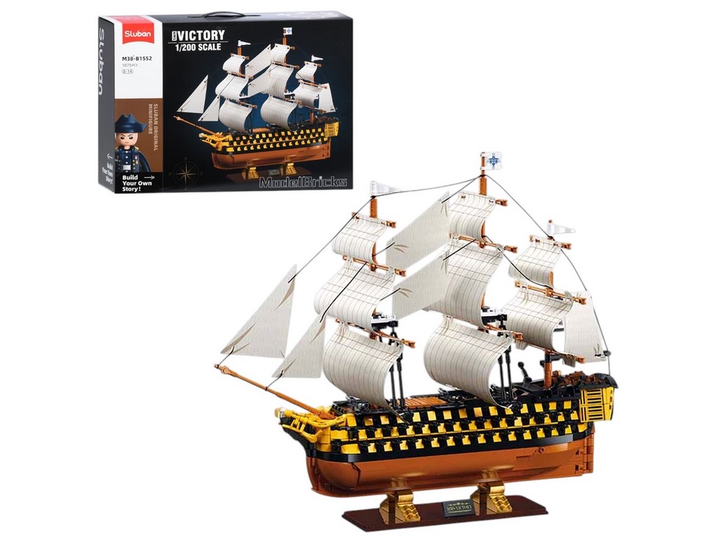 Конструктор SLUBAN M38-B1552, корабель Victory, 1075 деталей, масштаб 1:200