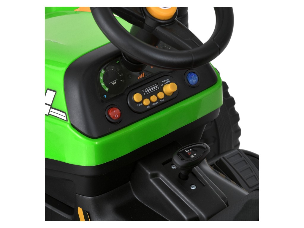 Трактор детский Bambi Racer, с прицепом, 2 передних мотора по 20W, 2 задних мотора по 25W, 1 аккумул