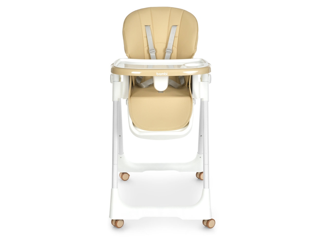 Детский стульчик для кормления Bambi M 5673 Beige, 8 положений высоты, 2 положения спинки, бежевый