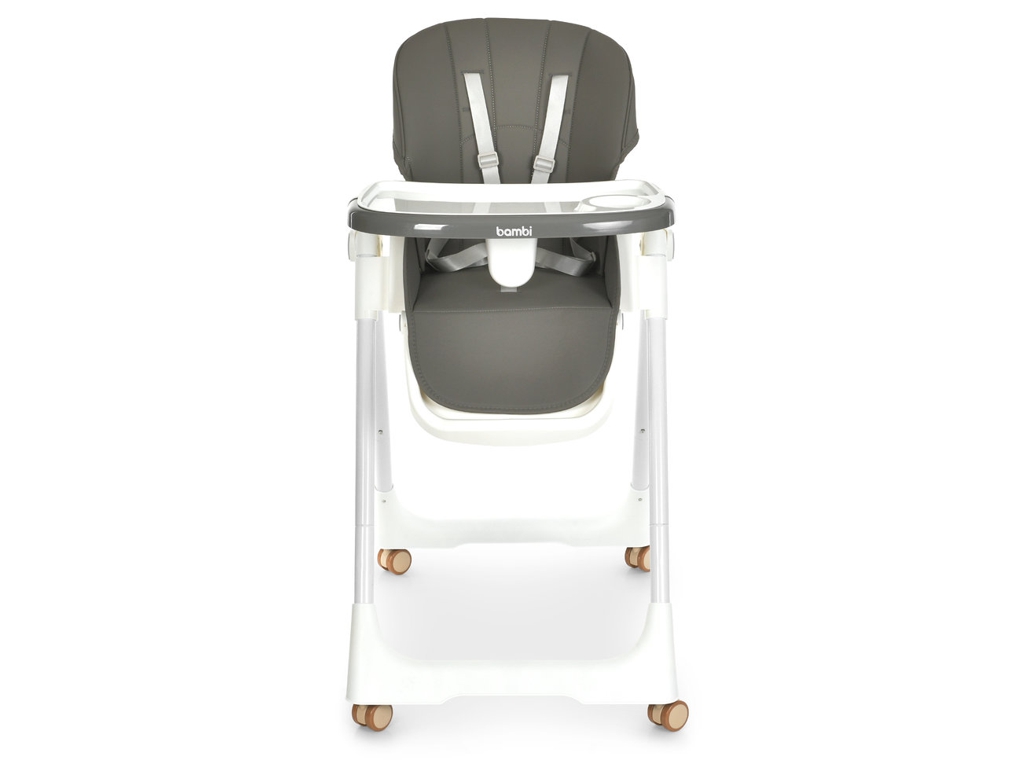 Детский стульчик для кормления Bambi M 5673 Gray, 8 положений высоты, 2 положения спинки, серый