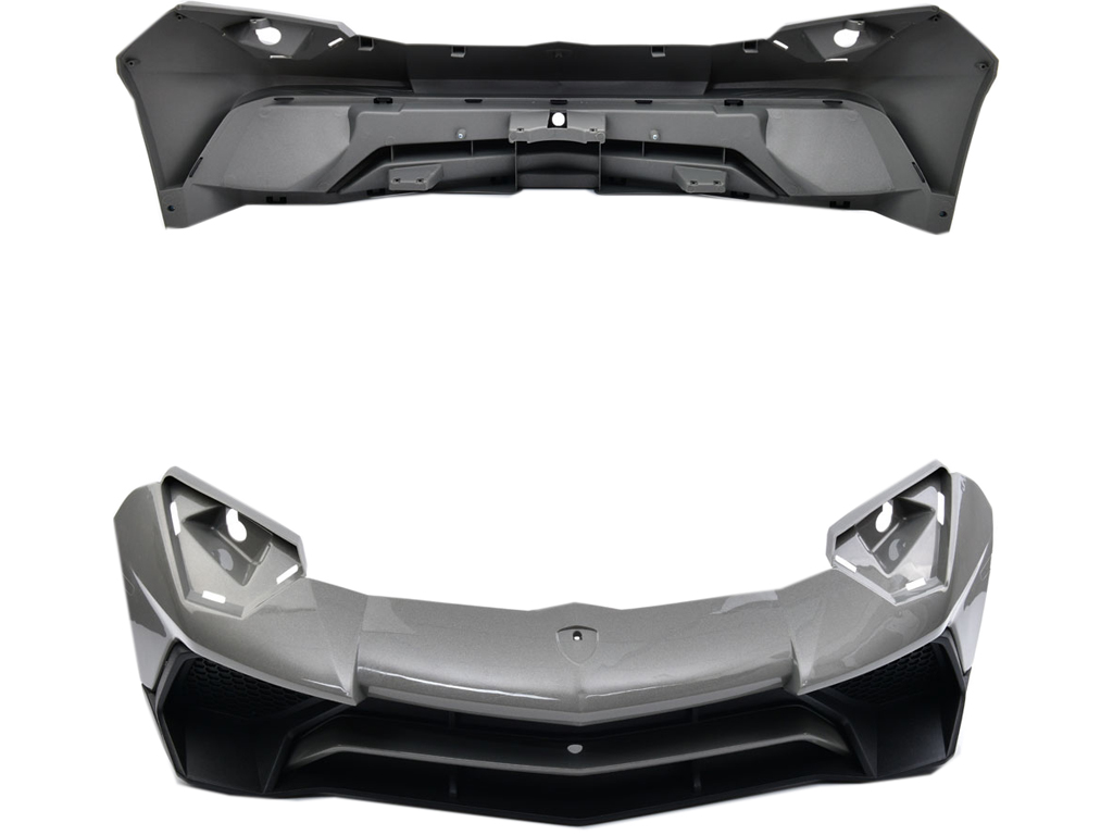 Бампер передний НЕ крашенный серый к машине M 5738. M 5738-FRONT BUMPER GRAY