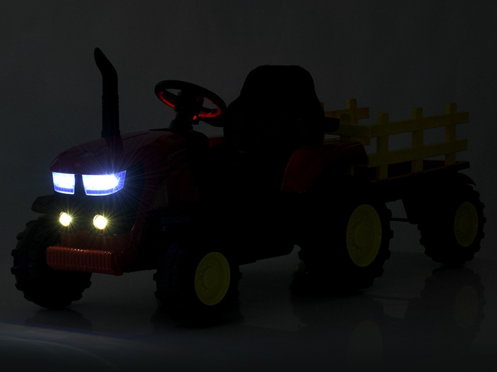 Трактор детский Bambi Racer, с прицепом, 2 мотора 35W, аккумулятор 12V9AH, MP3, USB, EVA-колеса