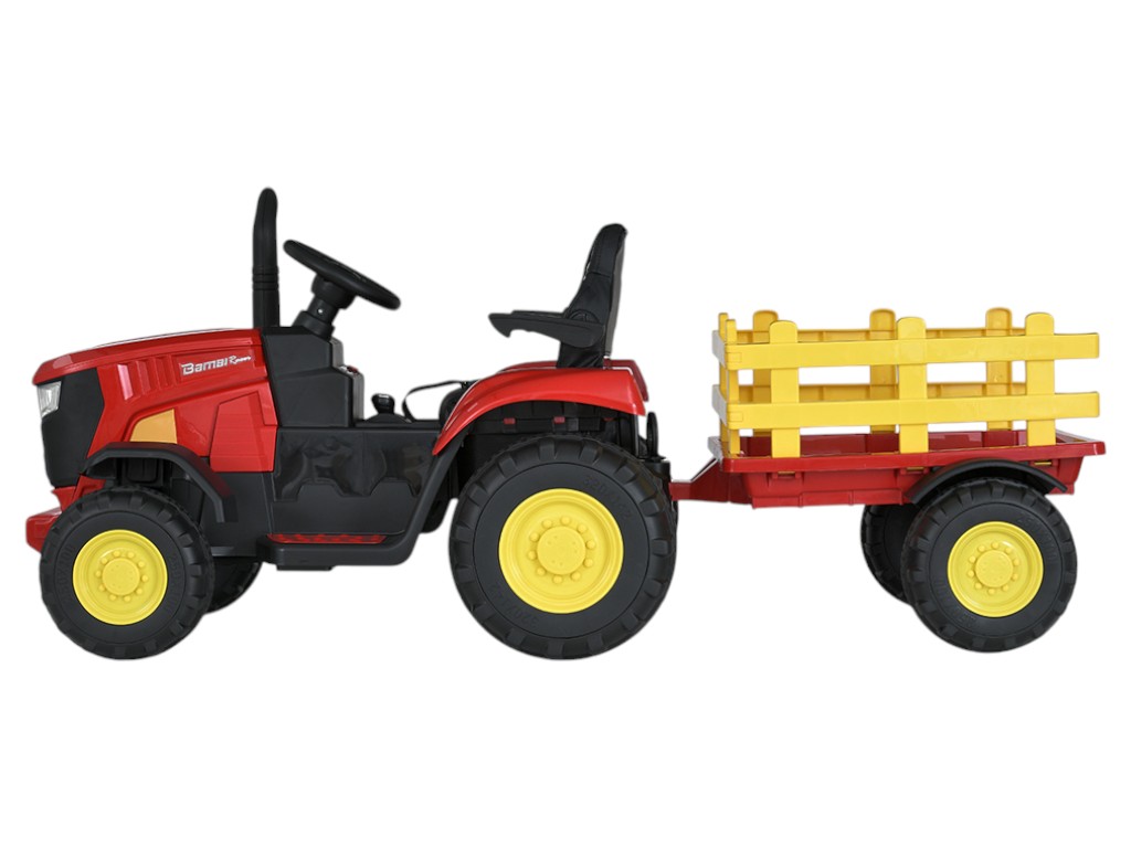 Трактор детский Bambi Racer, с прицепом, 2 мотора 35W, аккумулятор 12V9AH, MP3, USB, EVA-колеса