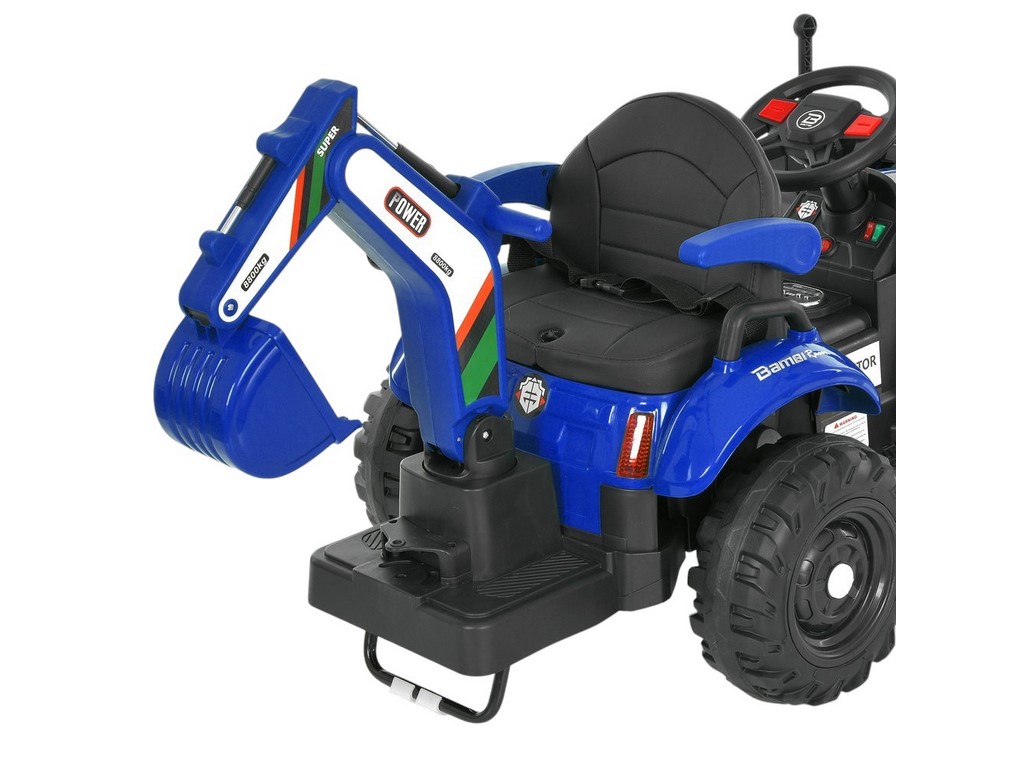Трактор електричний M 6027EBLR-4 2 мотори 25W, причіп, акумулятор 12V, синій, Bambi Racer