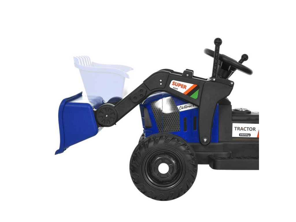 Трактор електричний M 6027EBLR-4 2 мотори 25W, причіп, акумулятор 12V, синій, Bambi Racer