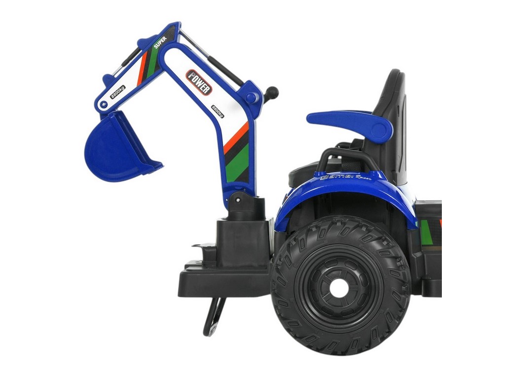 Трактор електричний M 6027EBLR-4 2 мотори 25W, причіп, акумулятор 12V, синій, Bambi Racer