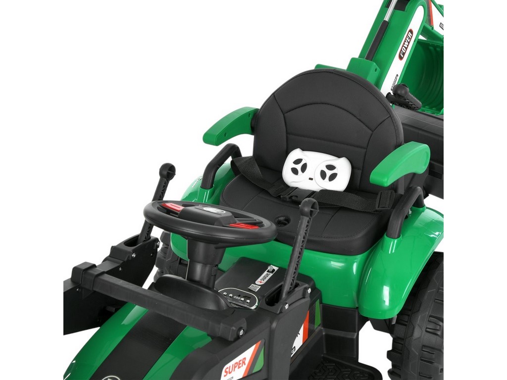 Трактор електричний M 6027EBLR-5 2 мотори 25W, причіп, акумулятор 12V, зелений, Bambi Racer