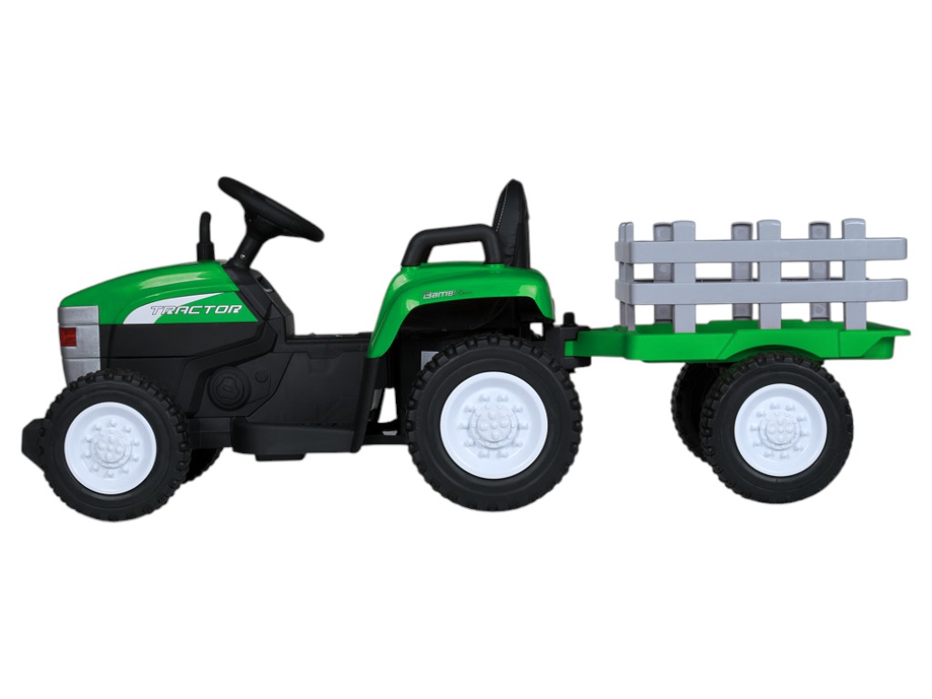 Трактор детский Bambi Racer, с прицепом, 2 мотора 45W, аккумулятор 12V7AH, MP3, USB, EVA-колеса, зел