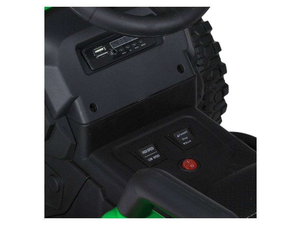 Трактор детский Bambi Racer, с прицепом, 2 мотора 45W, аккумулятор 12V7AH, MP3, USB, EVA-колеса, зел