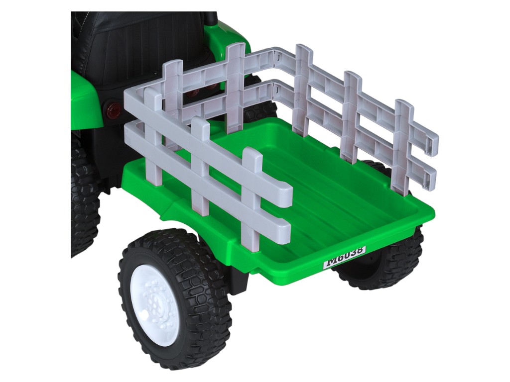 Трактор детский Bambi Racer, с прицепом, 2 мотора 45W, аккумулятор 12V7AH, MP3, USB, EVA-колеса, зел