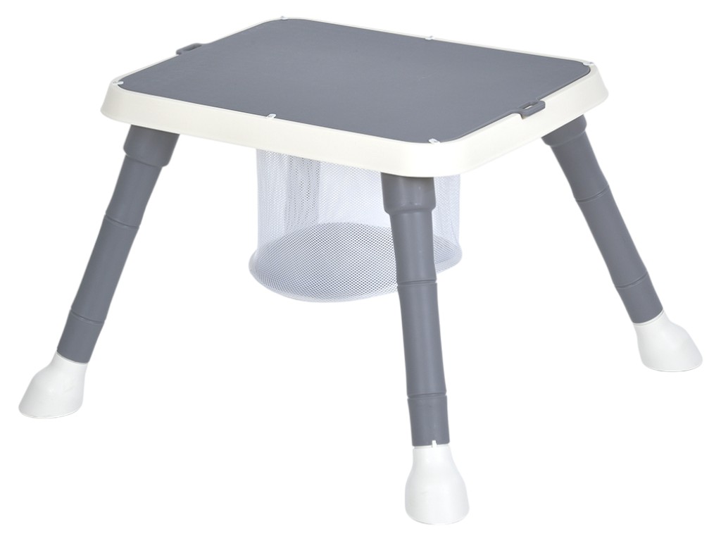 Стульчик для кормления детский, M 6041 Gray 5-в-1. стол-трансформер, экокожа, корзина