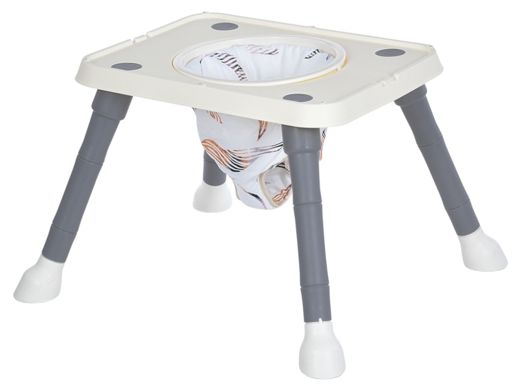 Стульчик для кормления детский, M 6041 Gray 5-в-1. стол-трансформер, экокожа, корзина