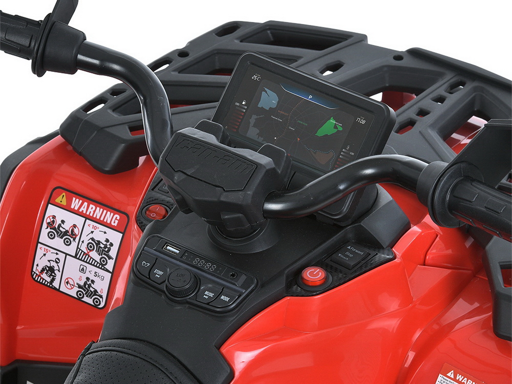 Квадроцикл электрический с пультом 2,4G M 6080EBLR-3, 113 см, свет и MP3, красный, Bambi