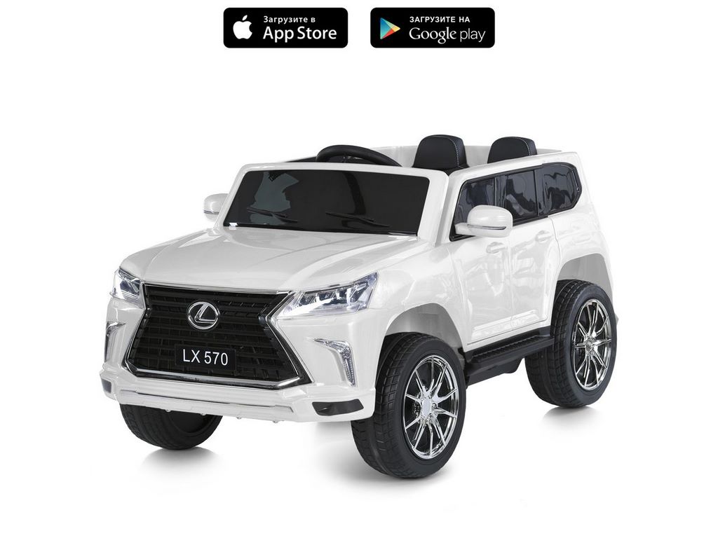 Детский электромобиль белый Lexus LX570