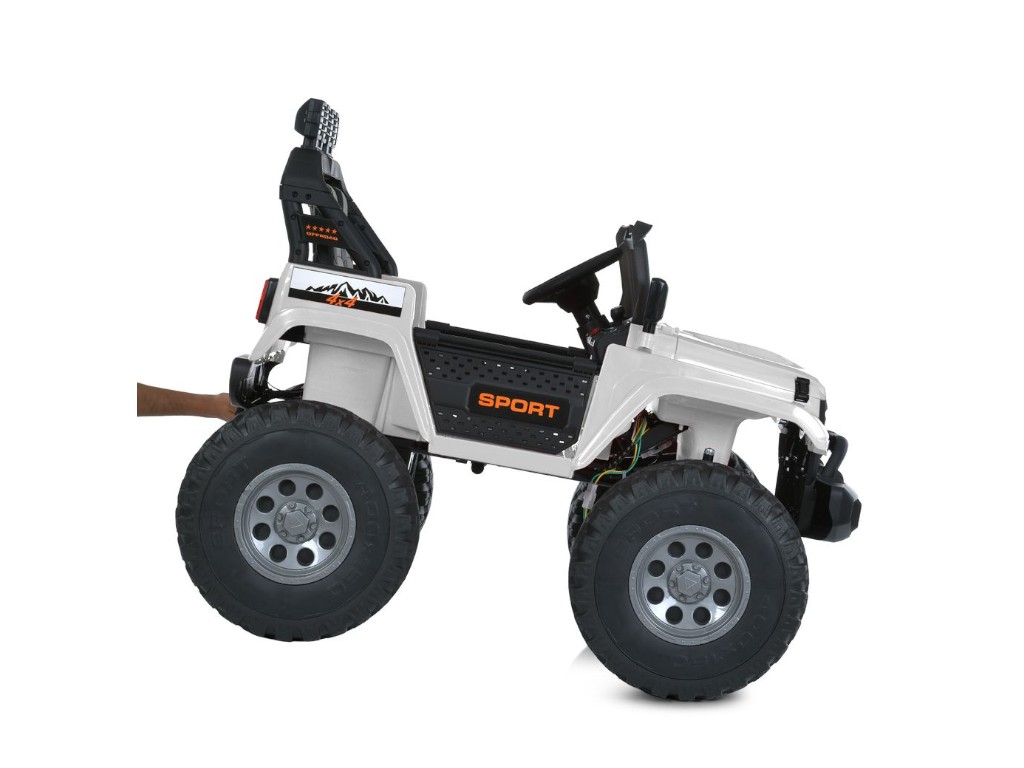Детский электромобиль Джип M 6204EBLR-1(24V) 4 мотора 45W, 2 акум12V7AH, белый, Bambi Racer