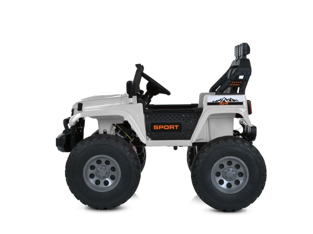 Детский электромобиль Джип M 6204EBLR-1(24V) 4 мотора 45W, 2 акум12V7AH, белый, Bambi Racer