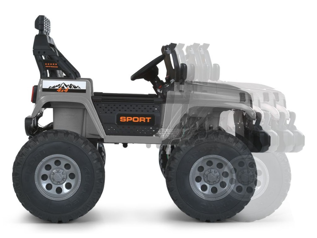 Детский электромобиль Джип M 6204EBLR-11(24V) 4 мотора 45W, 2 акум12V7AH, серый, Bambi Racer