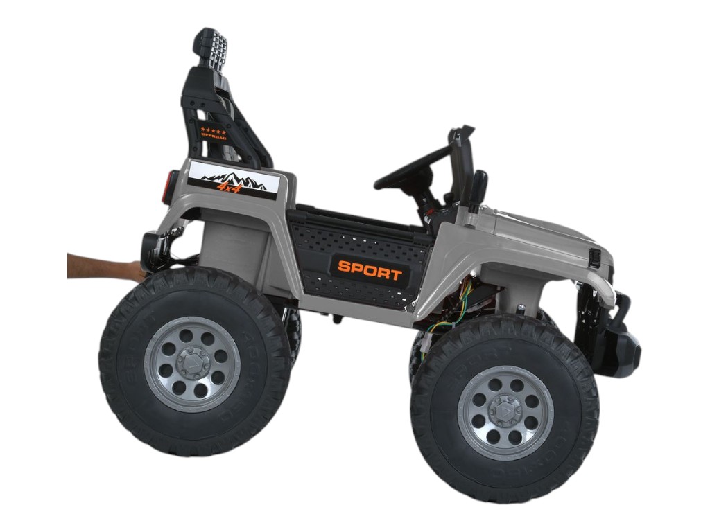 Детский электромобиль Джип M 6204EBLR-11(24V) 4 мотора 45W, 2 акум12V7AH, серый, Bambi Racer