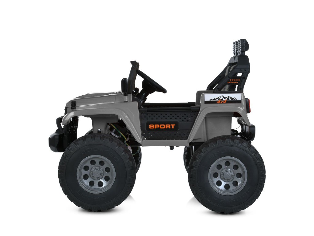 Детский электромобиль Джип M 6204EBLR-11(24V) 4 мотора 45W, 2 акум12V7AH, серый, Bambi Racer