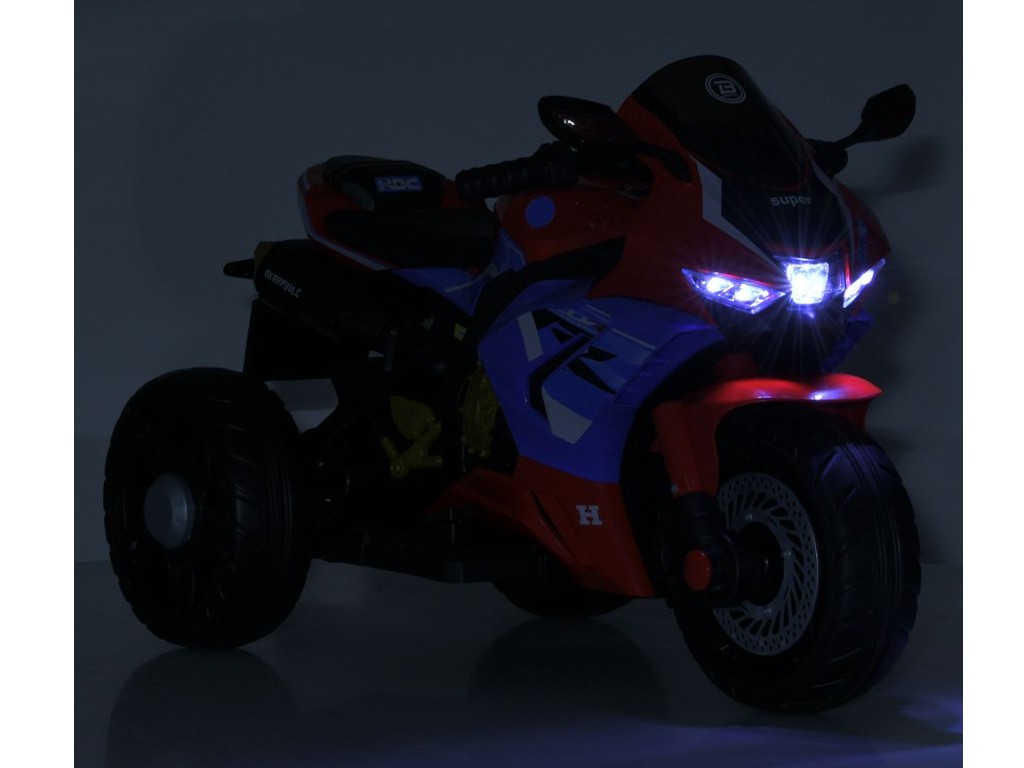 Електромотоцикл дитячий M 6220ELR-1, білий, зі світлом, музикою та Bluetooth, Bambi Racer