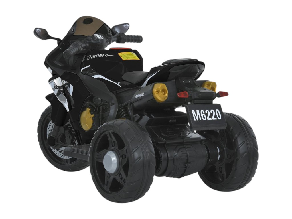 Електромотоцикл дитячий M 6220ELR-2, чорний, зі світлом, музикою та Bluetooth, Bambi Racer