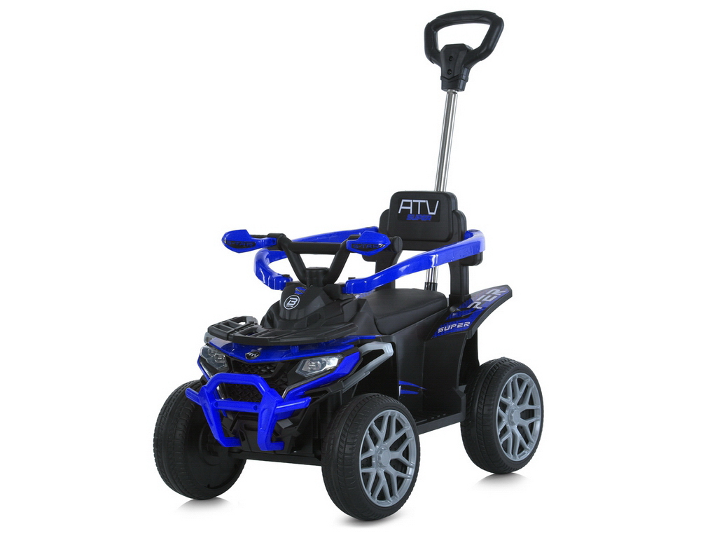 Електроквадроцикл каталка-толокар M 6221EBLR-4, 70 см, батьківська ручка, синій, Bambi Racer
