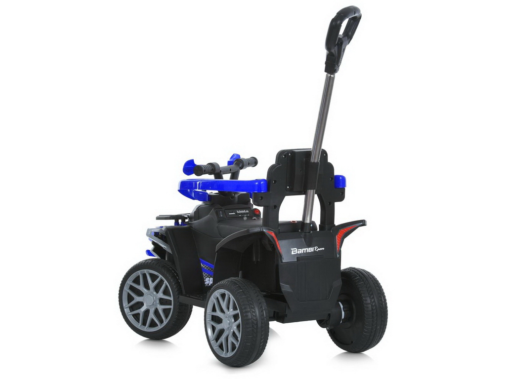 Електроквадроцикл каталка-толокар M 6221EBLR-4, 70 см, батьківська ручка, синій, Bambi Racer