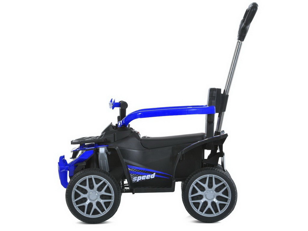 Електроквадроцикл каталка-толокар M 6221EBLR-4, 70 см, батьківська ручка, синій, Bambi Racer