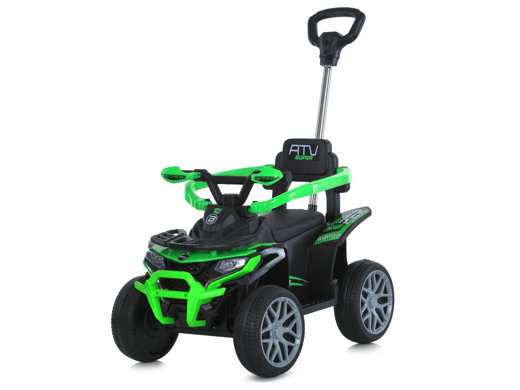Електроквадроцикл каталка-толокар M 6221EBLR-5, 70 см, батьківська ручка, зелений, Bambi Racer