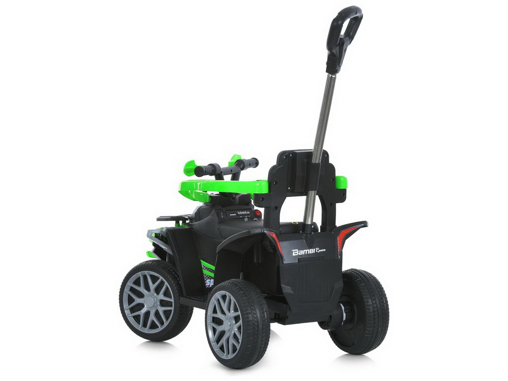 Електроквадроцикл каталка-толокар M 6221EBLR-5, 70 см, батьківська ручка, зелений, Bambi Racer